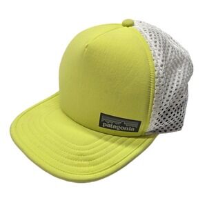 Patagonia Duckbill Trucker Hat Mens One Size Neon Yellow Mesh Adjustable Running